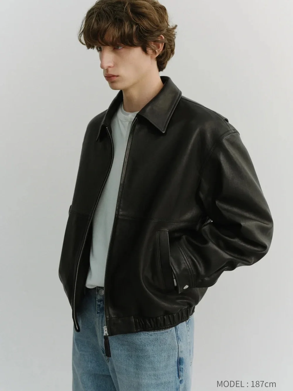 UNISEX DRIZZLER LEATHER JACKET BLACK